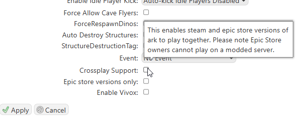 Ark survival evolved crossplay enable