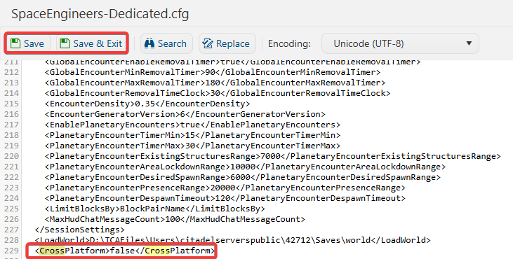 space-engineers-dedicated-server-configuration-text-editor-crossplay-option.png
