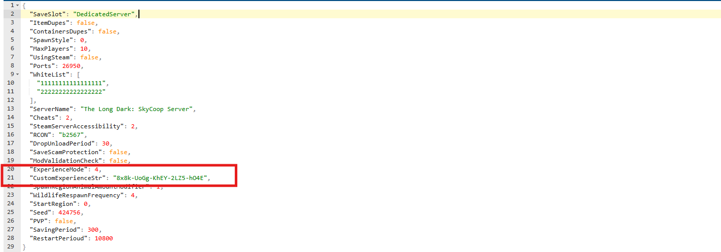 Thelongdark-configuration