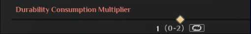 Adjusting the Durability Consumption Multiplier