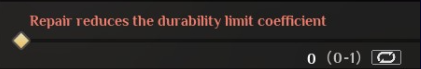 Adjusting the Repair Durability Limit Coefficient settings