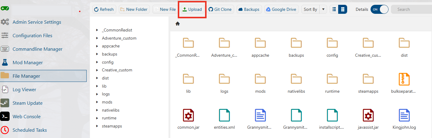 Wurm-FileManager-Upload