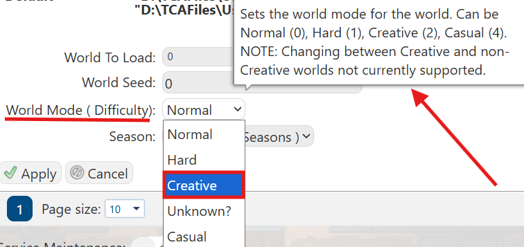 Enabling Creative Mode 1