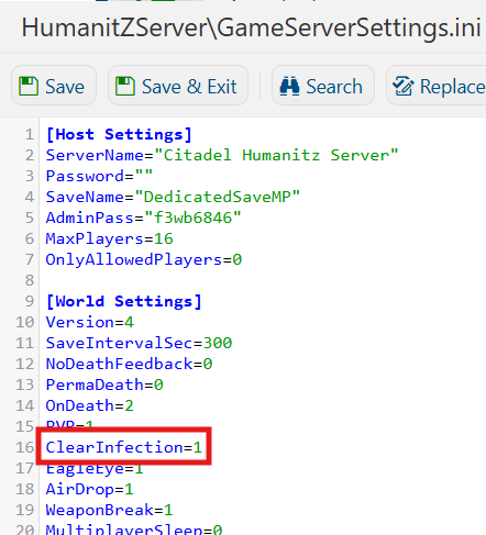Configuring Clear Infection Settings 2