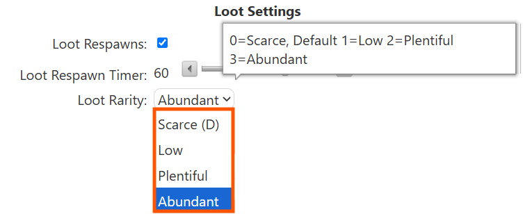 Loot Respawn Settings 1