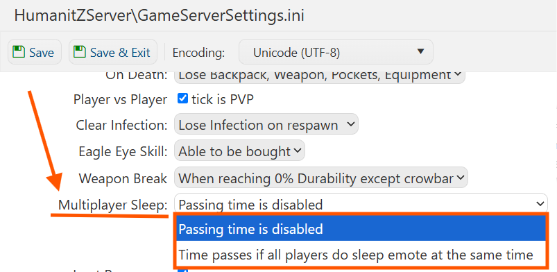 Multiplayer Sleep Settings 1