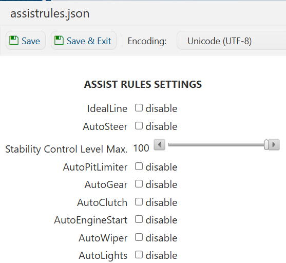 Enabling Assist Rules Settings 1
