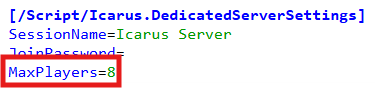 Setting Max Players 1