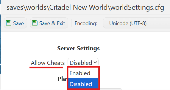 Enabling Cheats 1