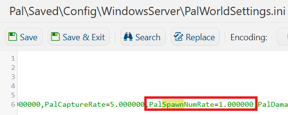Modifying Pal Spawn Rate 1