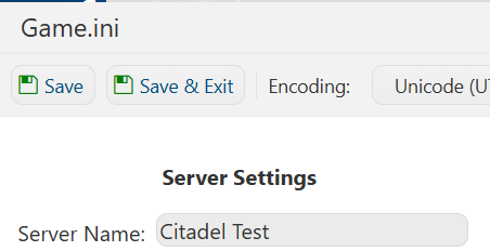 Editing Server Name 1
