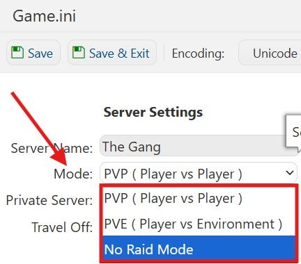 Changing Gamemode 1