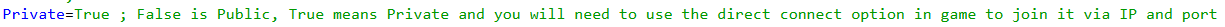 Changing Server Private Settings 2