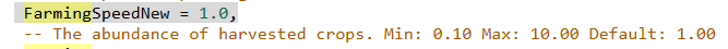 Configuring Farming Speed 1