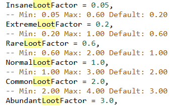 Configuring Loot Rarity 2