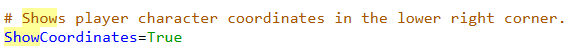 Displaying In-Game Coordinates 1