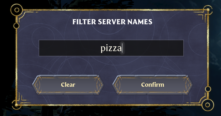 Enshrouded finding server via term pizza