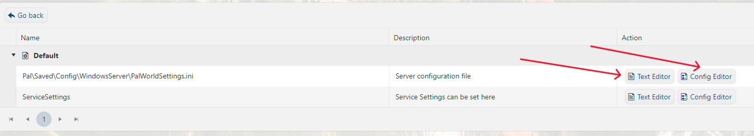 Palworld server - Configuration Files editor