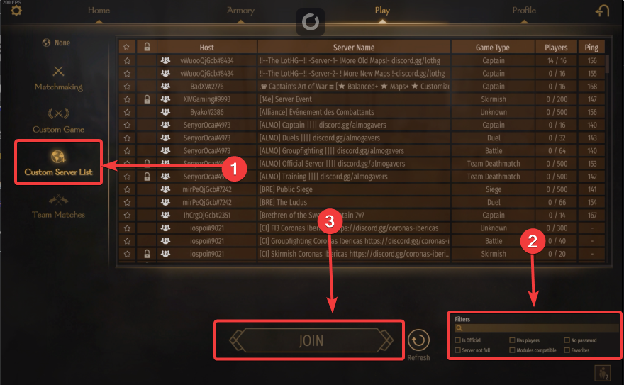 Bannerlord Server search