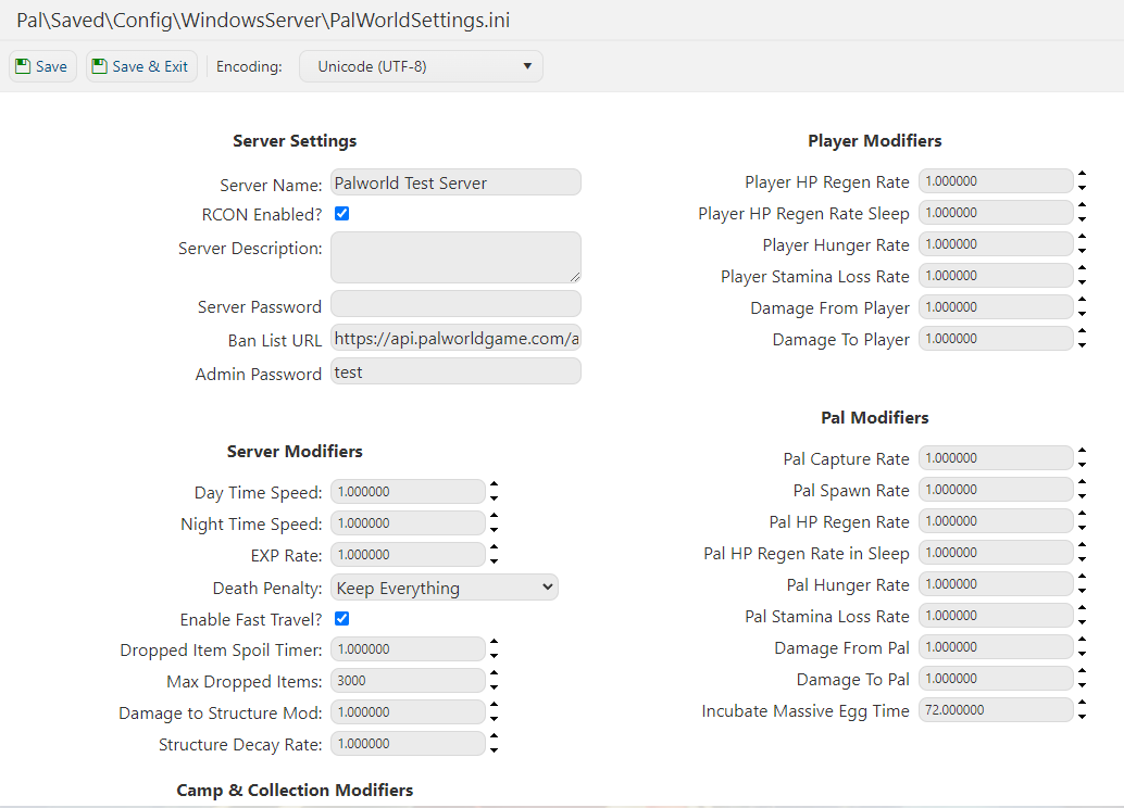 Palworld - Config Editor GUI