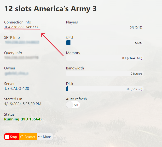 America's Army 3 Connection Info