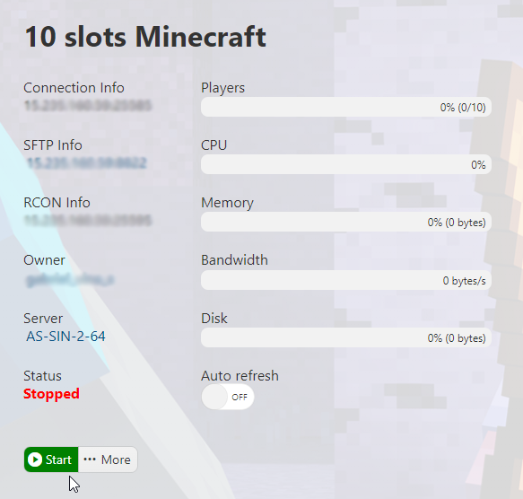 Minecraft - Start Server