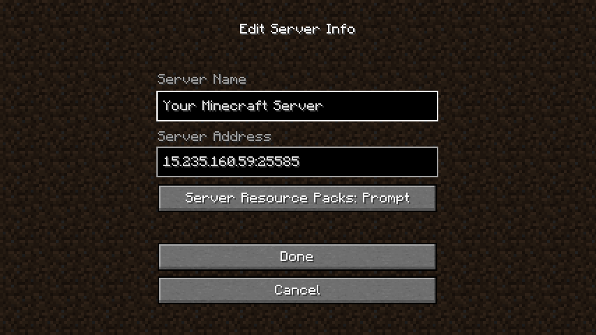 Minecraft - Add Server