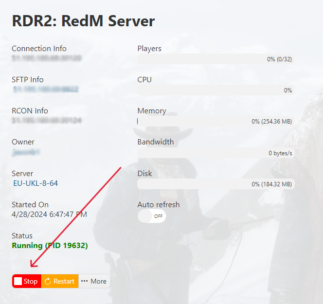 RedM - Stop Server