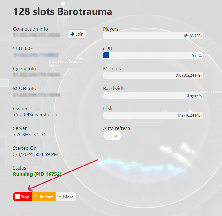 Barotrauma - Stop Server