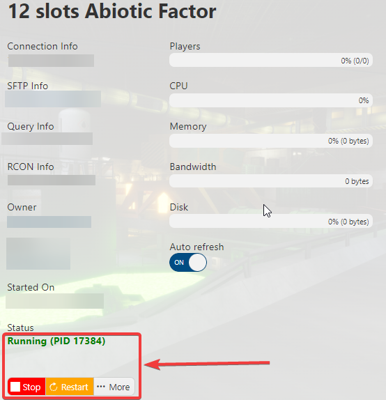 Gamepanel Abiotic Factor