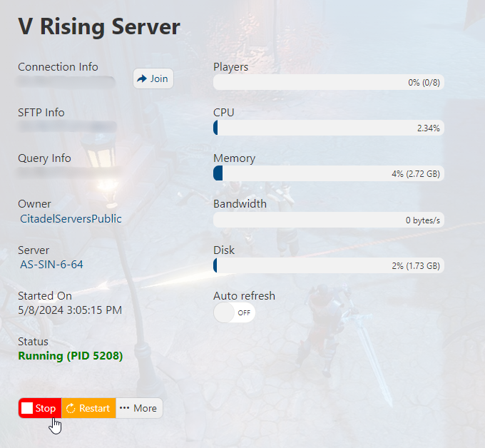V Rising - Stop Server
